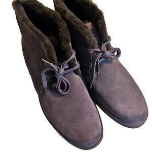 Hush Puppies x Anna Sui Collab Deep Purple Suede Leather Chukka Boots Sz 12